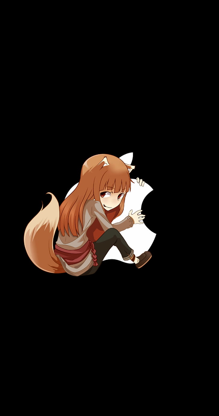 Hd Wallpaper Anime Girls Amoled Spice And Wolf Apple Inc