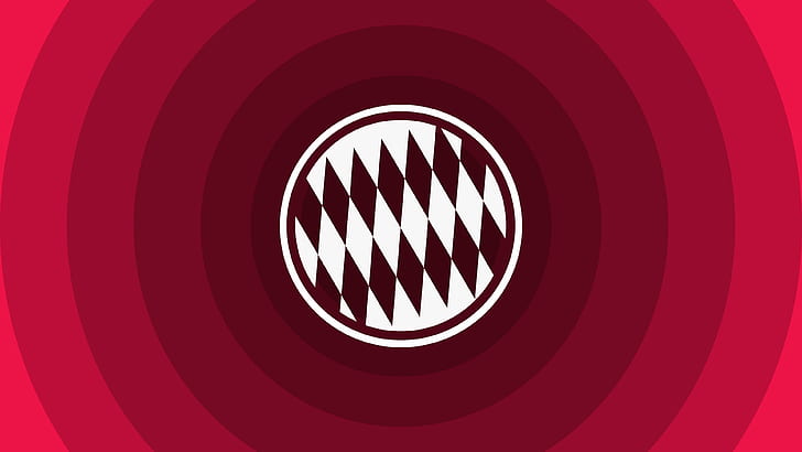 FC Bayern Munich Minimal Logo, white and maroon harleyquin illustration, HD wallpaper