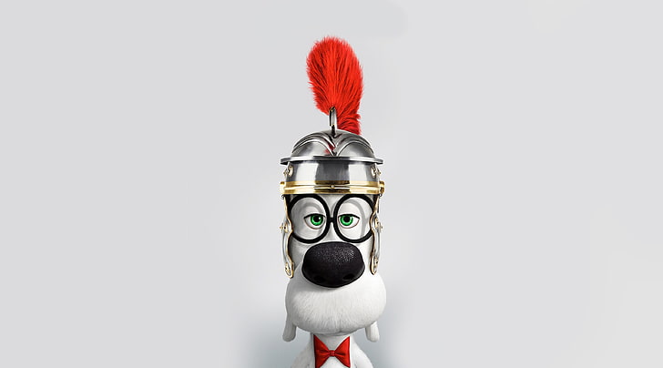 Mr Peabody Dog   Mr. Peabody & Sherman Movie, white dog wearing metal hat