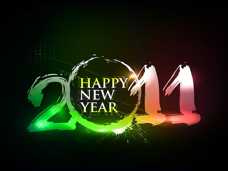 Colorful Happy New Year 2011, HD wallpaper