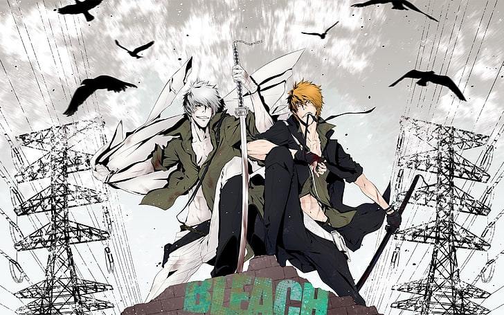 HD wallpaper: Bleach movie poster, guy, swords, anime, Kurosaki Ichigo, art  | Wallpaper Flare