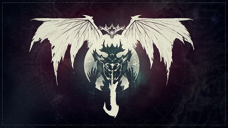 black and white monster illustration, Destiny (video game), DLC