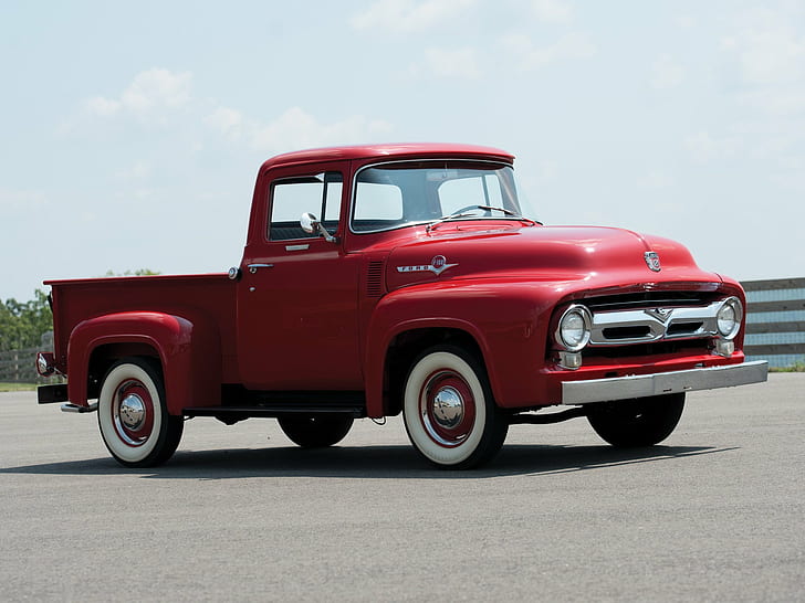 1956, cab, custom, f 100, f100, ford, pickup, retro