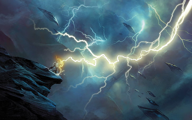 HD wallpaper: Sci Fi, Battle, Fantasy, Lightning, Mage, Warrior | Wallpaper  Flare