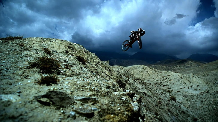black BMX bike, Where the Trail Ends, sport, one person, cloud - sky, HD wallpaper