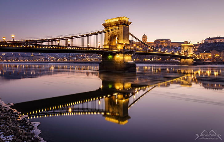 Budapest, Danube, Hungarian, Hungary, Chain Bridge, HD wallpaper