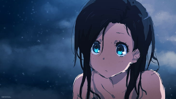 HD wallpaper: black hair, original characters, long hair, anime girls, blue  eyes | Wallpaper Flare