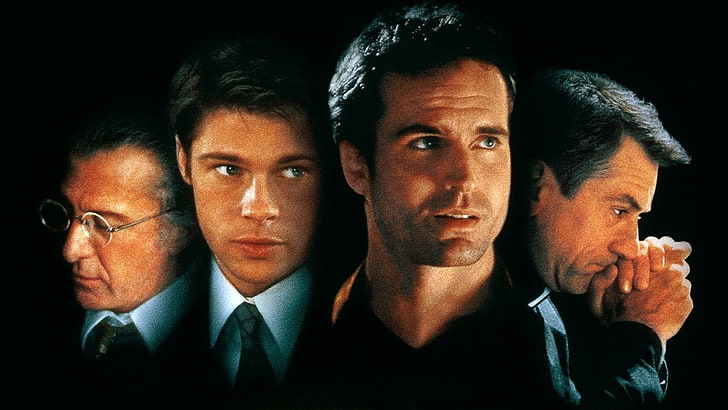 actor, black background, Brad Pitt, Brothers, Dustin Hoffman, HD wallpaper