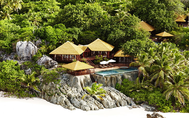 Fregate Island Private Hotel Seychelles Indian Ocean Hd Wallpaper For Desktop 5616×3510, HD wallpaper