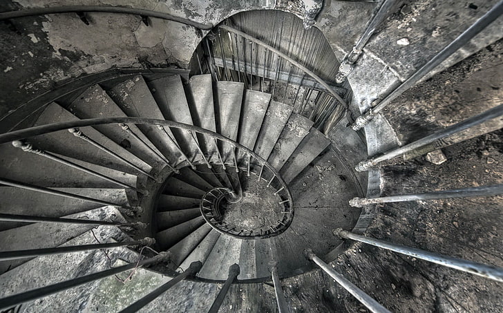 ruins, stairs, building, spiral, steps and staircases, spiral staircase