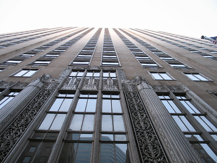 gray concrete high rise building, architecture, skyscraper, built Structure, HD wallpaper