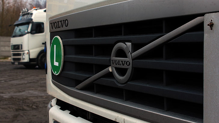 white Volvo vehicle, trucks, logo, Volvo FH, mode of transportation