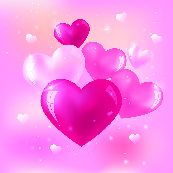 Pink Background Love Heart gambar ke 7