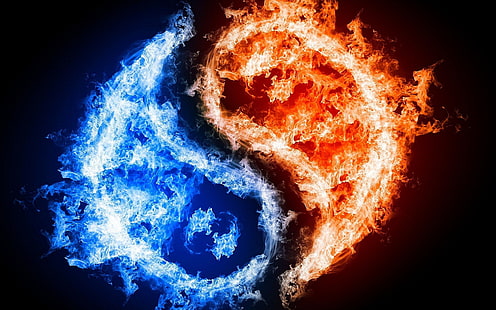 blue and red phoenix wallpaper