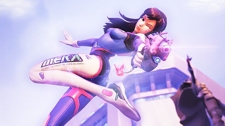brown-haired female anime character, Overwatch, D.Va (Overwatch)