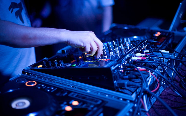 turntables, mixing consoles, technology, occupation, music, HD wallpaper