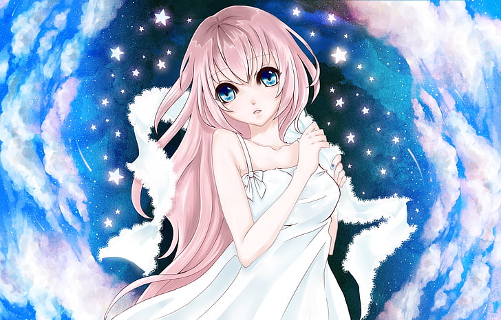 HD wallpaper: girl anime character, tenderness, eyes, blue, space, women,  fantasy | Wallpaper Flare