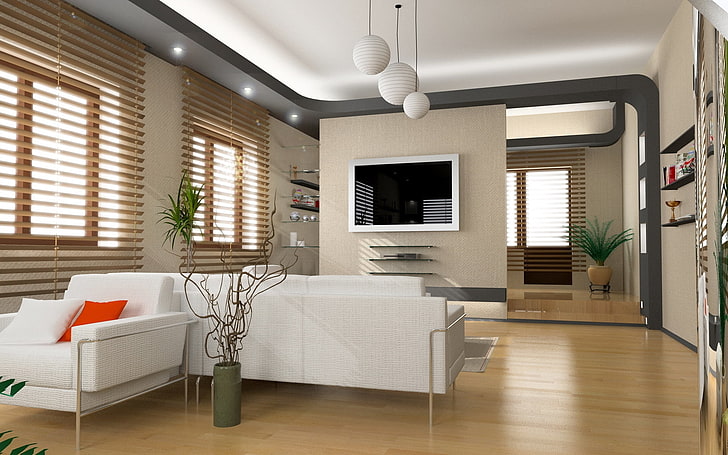 white sofa chair, design, villa, interior design, style, home, HD wallpaper