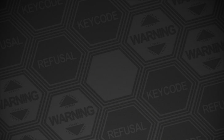 warning keycode wallpaper, digital art, hexagon, warning signs
