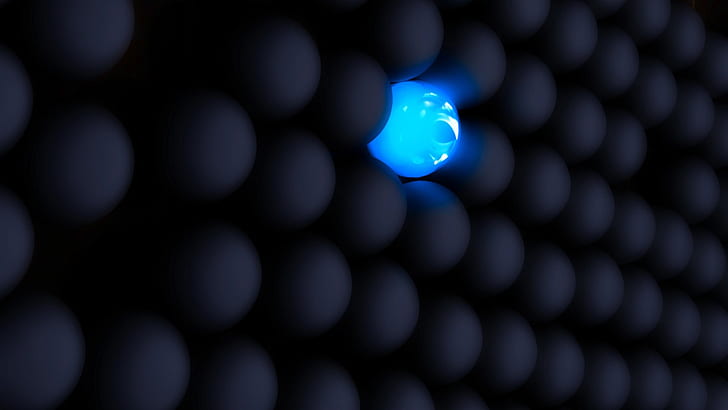 Blue Sphere, Glowing, 3D, HD wallpaper
