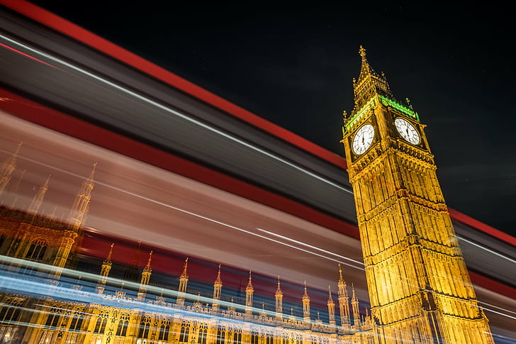 gold clock tower, london, england, london, england, Big Ben, Travel photography, HD wallpaper