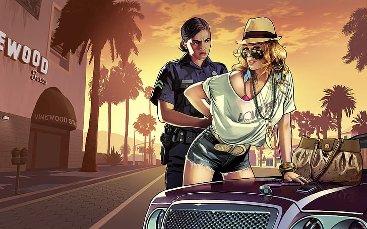 girl, police, COP, Grand Theft Auto V, gta 5