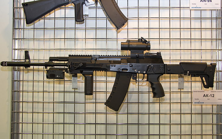 black armament gun, machine, trunk, Kalashnikov, 2012, various, HD wallpaper
