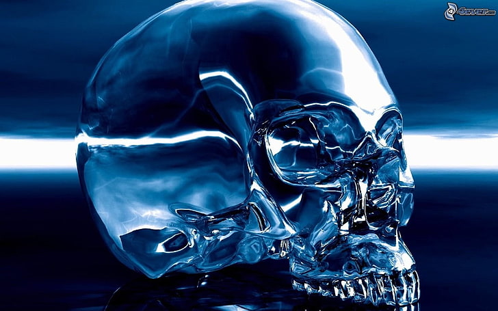 crystal, skull, HD wallpaper