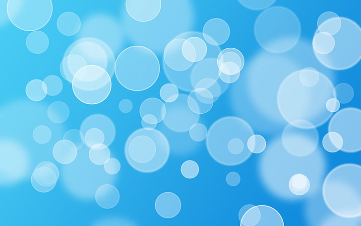white and blue bubbles wallpaper, shape, highlights, circles, HD wallpaper