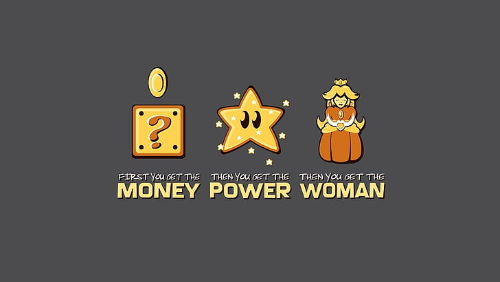 money power woman clip art, Super Mario, minimalism, simple background, HD wallpaper