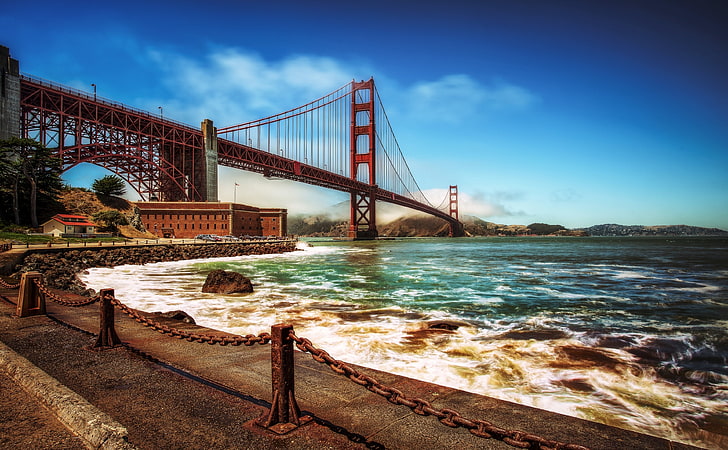 Golden Gate, Golden Gate Bridge, New York, United States, California, HD wallpaper