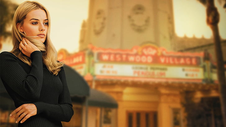 actress, blonde, Margot Robbie, once upon a time in hollywood, HD wallpaper