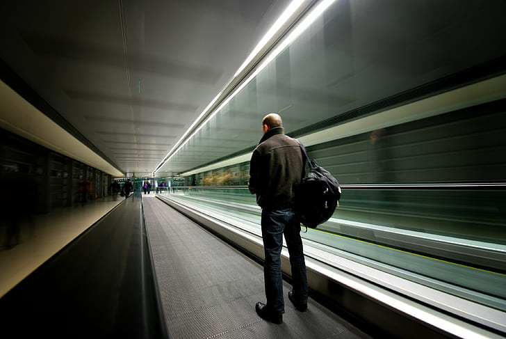 man standing holding bag, Travelling without moving, people, men
