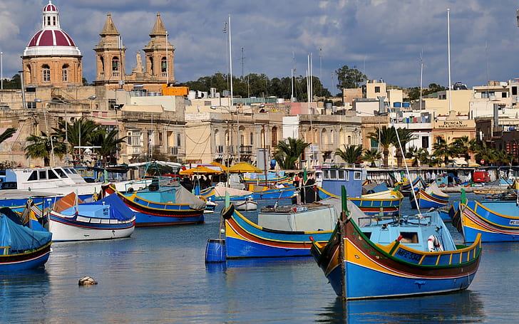 Island of Malta, boats, houses, sea, HD wallpaper