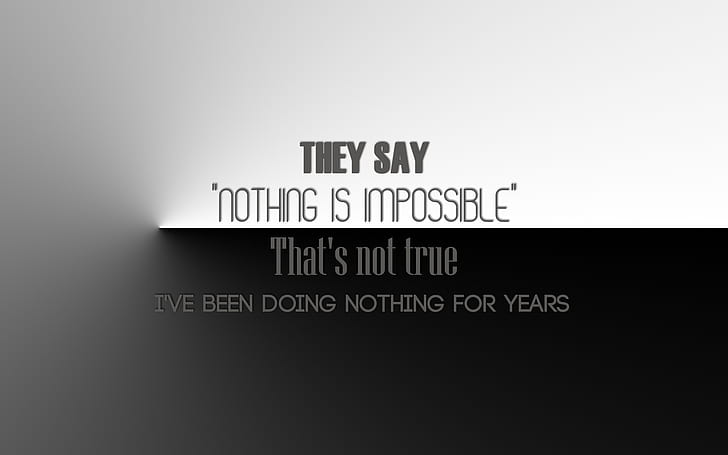 text funny typography impossible is nothing 1920x1200  Entertainment Funny HD Art, HD wallpaper
