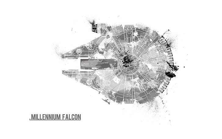 Millennium Falcon wallpaper, fan art, Star Wars, spaceship, artwork