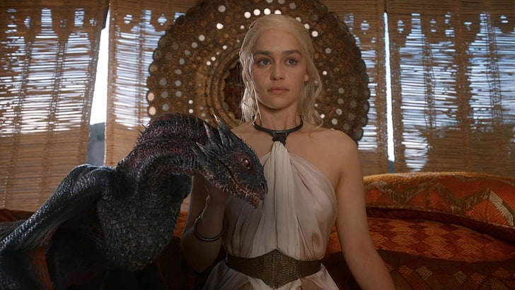 Emilia Clarke, TV Show, Game Of Thrones, Daenerys Targaryen, indoors, HD wallpaper