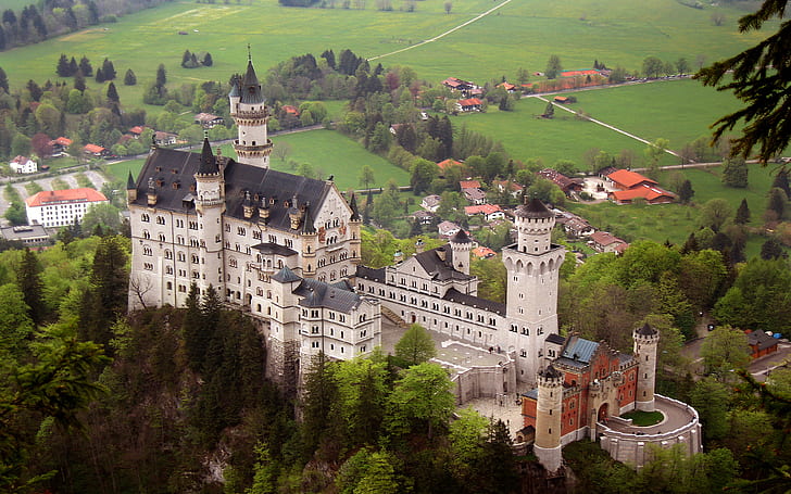 View From South East To Castle Neuschwanstein, Bavaria, Germany Desktop Wallpaper Hd 3840×2400
