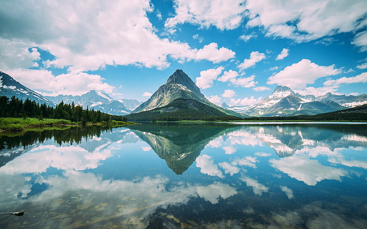 mountain photo, nature, landscape, mountains, Glacier National Park, HD wallpaper
