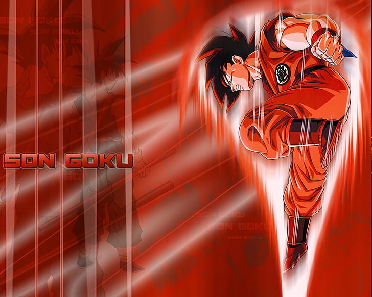 Dragon Ball Z Son Goku illustration, anime, red, sport, people