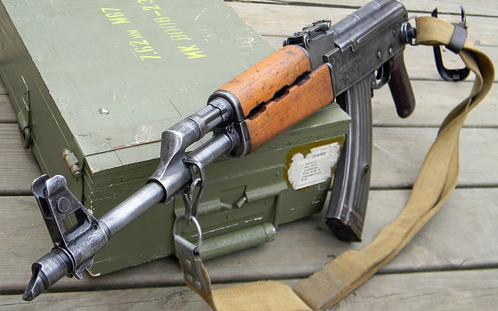 brown and black rifle, kalashnikov, Zastava M70, weapon, gun