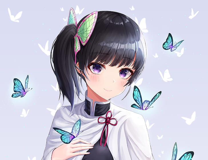 girl, butterfly, The Blade Cleaves Demons, Kanao Tsuyuri, HD wallpaper