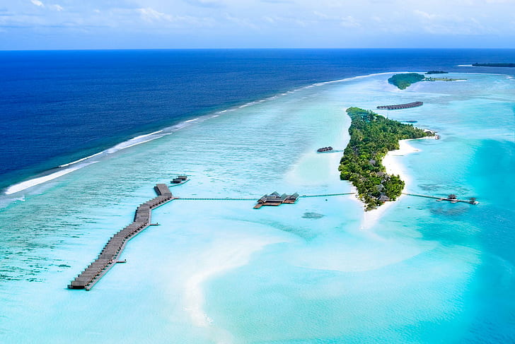 Luxury Lux Maldives Isl Resort, beach, sand, ocean, azure, blue, HD wallpaper