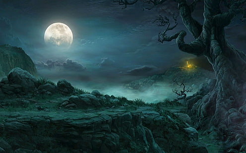 HD wallpaper: creepy, Dark, Evil, horror, scary, spooky, moon, night, full  moon | Wallpaper Flare