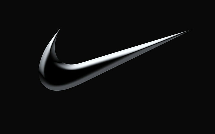 HD wallpaper: Logo, Nike, Famous Sports Brand, Dark Background, Silver, nike  logo | Wallpaper Flare