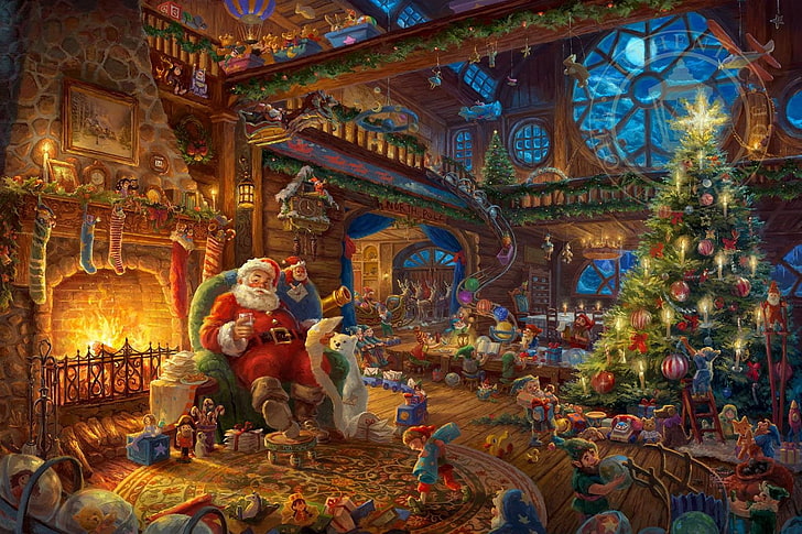 santa, snow, christmas, claus, religion, belief, spirituality, HD wallpaper