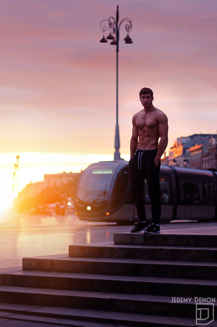 sunset, sports, city, France, one person, architecture, men, HD wallpaper