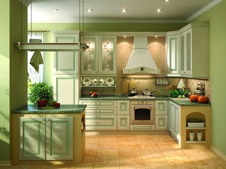 white kitchen cabinet, design, style, room, interior, indoors, HD wallpaper