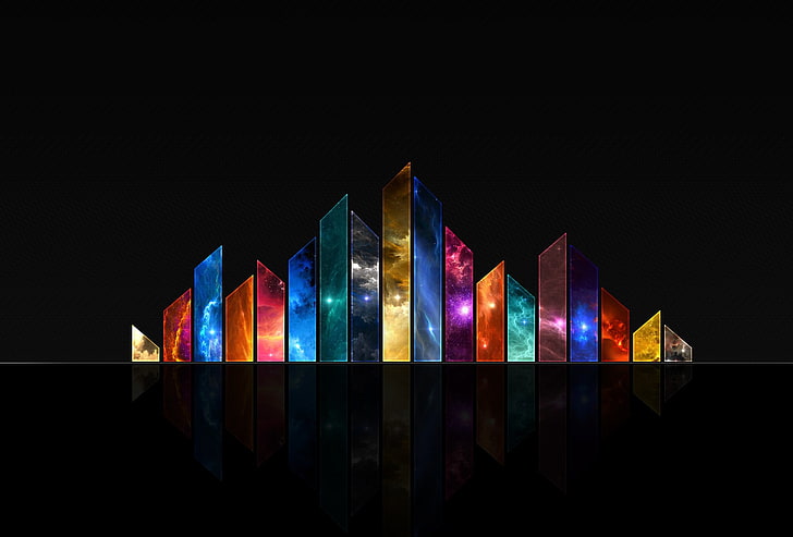 multicolored logo digital artwork, simple, simple background