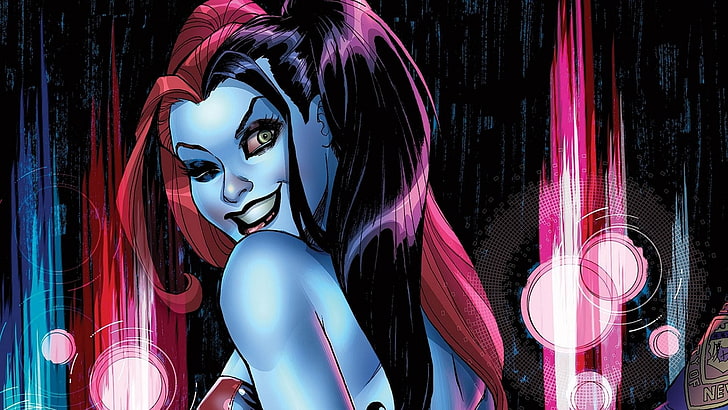 Harley Quinn, DC Comics, comic books, illuminated, night, no people, HD wallpaper
